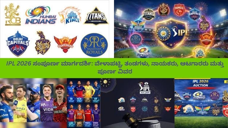 IPL 2026 ವೇಳಾಪಟ್ಟಿಯನ್ನು ತೋರಿಸುವ ದೃಶ್ಯ, ಕ್ರಿಕೆಟ್ ಮೈದಾನದಲ್ಲಿ ಆಟಗಾರರು ಪಂದ್ಯ ಆಡುತ್ತಿರುವಾಗ ಹಿನ್ನೆಲೆಯಲ್ಲಿರುವ ದೊಡ್ಡ ಸ್ಕೋರ್‌ಬೋರ್ಡ್‌ನಲ್ಲಿ ಪಂದ್ಯ ದಿನಾಂಕಗಳು ಮತ್ತು ತಂಡಗಳ ವಿವರಗಳು ಕಾಣಿಸುತ್ತಿವೆ.