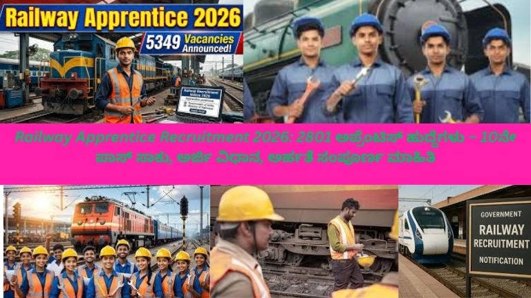 2801 ಅಪ್ರೆಂಟಿಸ್ ಹುದ್ದೆಗಳಿಗಾಗಿ ರೈಲ್ವೆ ನೇಮಕಾತಿಯಲ್ಲಿ ಅಭ್ಯರ್ಥಿಗಳು ತಮ್ಮ 10ನೇ ಪಾಸ್ ಪ್ರಮಾಣಪತ್ರ ಮತ್ತು ಅರ್ಜಿ ಫಾರ್ಮ್ ಹಿಡಿದು ರೈಲ್ವೆ ಟ್ರೇನ್ ಮತ್ತು ಸ್ಟೇಷನ್ ಮುಂದೆ ನಿಂತಿರುವ ದೃಶ್ಯ.