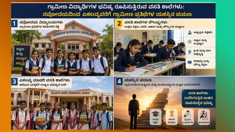 ಗ್ರಾಮೀಣ ವಿದ್ಯಾರ್ಥಿಗಳ ಭವಿಷ್ಯವನ್ನು ರೂಪಿಸುತ್ತಿರುವ ನವೋದಯ ಮತ್ತು ಏಕಲವ್ಯ ವಸತಿ ಶಾಲೆಗಳ ವಿದ್ಯಾರ್ಥಿಗಳು ಆಧುನಿಕ ಶಿಕ್ಷಣ, ಡಿಜಿಟಲ್ ಕಲಿಕೆ ಮತ್ತು ಪ್ರತಿಭಾ ಅಭಿವೃದ್ಧಿ ಚಟುವಟಿಕೆಗಳಲ್ಲಿ ತೊಡಗಿಸಿಕೊಂಡಿರುವ ದೃಶ್ಯ